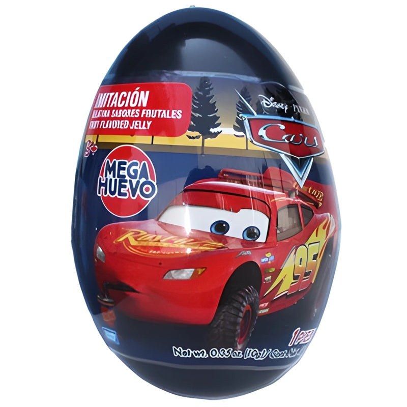 Mega Huevo Sorpresa Cars Jelly - 6 Piezas - Gomitas Frutales + Juguete - Regalo para Niños