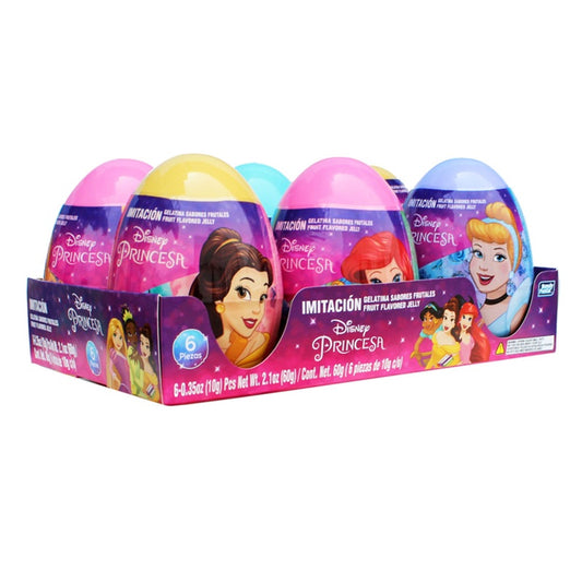 Mega Huevo Sorpresa Disney Princesas Jelly - 6 Piezas - Gomitas Frutales + Regalo Mágico para Niñas