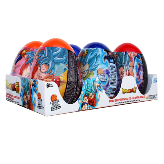Mega Huevo Sorpresa Dragon Ball Jelly - 6 Piezas - Gomitas Frutales + Juguetes DBZ - Regalo Coleccionable