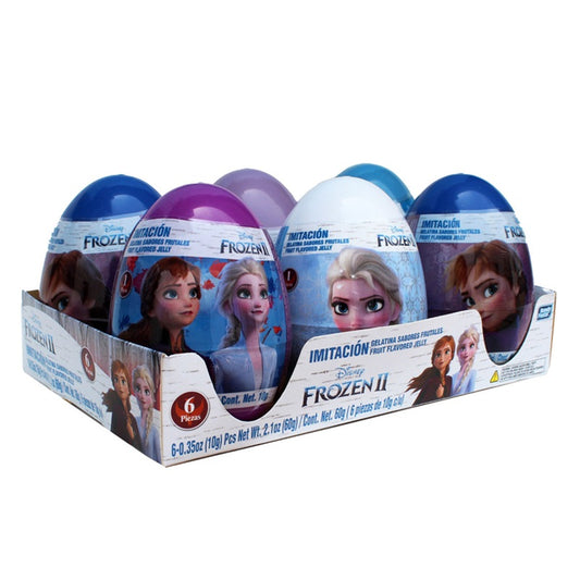 Mega Huevo Sorpresa Frozen Jelly - 6 Piezas - Gomitas Frutales + Juguetes Frozen - Regalo Mágico