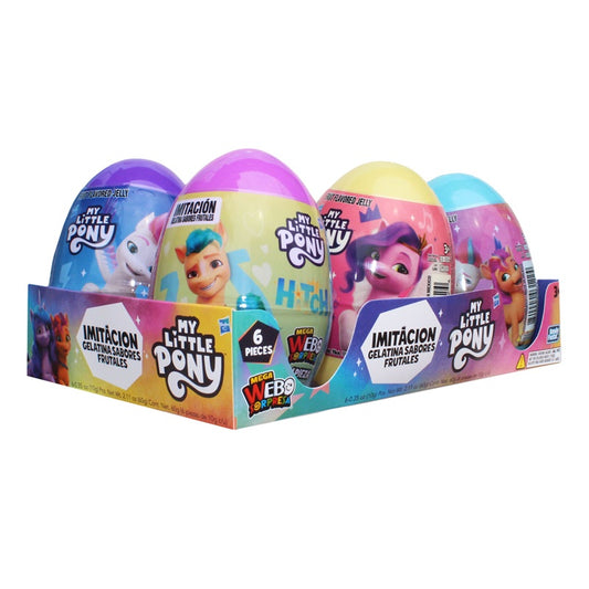 Mega Huevo Sorpresa My Little Pony Jelly - 6 Piezas - Gomitas Frutales + Regalo Mágico para Niñas 3+