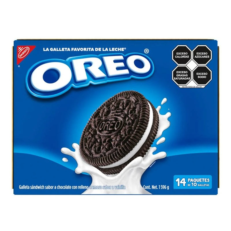 Galletas Oreo Nabisco - Caja x14 Unidades (114g c/u) - Relleno Cremoso de Vainilla