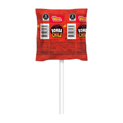 Vero Paleta Bomba Chile 40 pzas | Paleta de fresa con chile