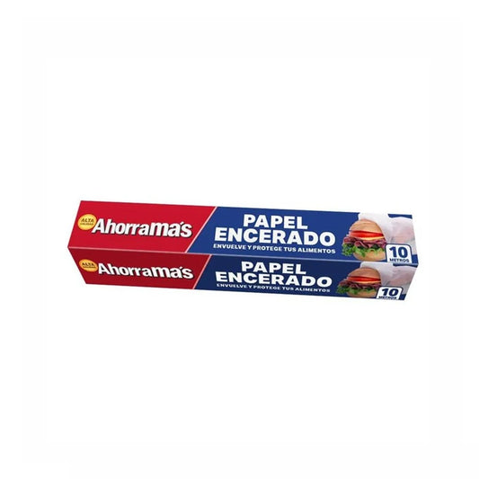 Papel Encerado Ahorra Más 10 Metros | Calidad Premium | Ideal para Empaque de Alimentos, Panadería y Cocina | Rollo Profesional