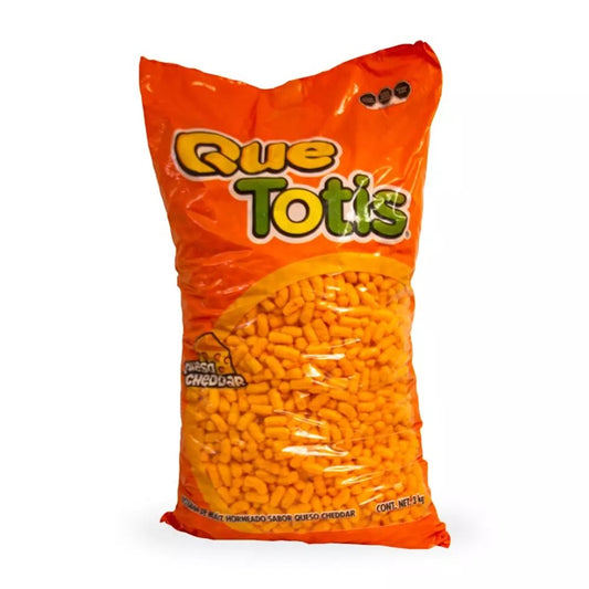 Que Totis Chetos Sabor Queso Cheddar - Bolsa 3 Kg | Snack Crujiente y Adictivo | Ideal para Negocios y Eventos