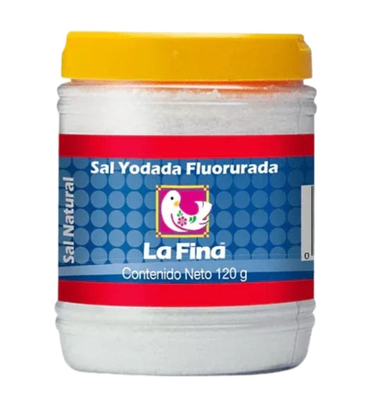 Sal Fina 120 g - Natural, Yodada y Fluorada | Ideal para Cocina Diaria | Envase Práctico