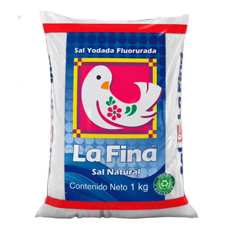 Sal Fina en Bolsa 1 kg - Fluorada y Yodada | Para Cocina Diaria y Salud Familiar