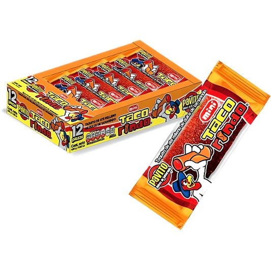 Tacorindo Pavito - Taquitos de Ate con Tamarindo - Caja x12 Piezas - Dulce Tradicional Mexicano