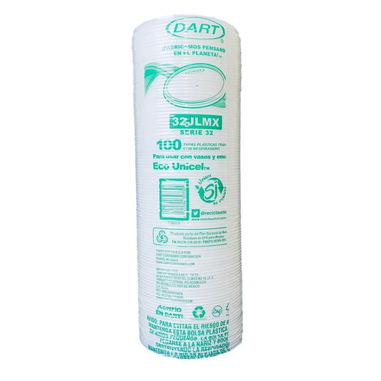 Tapa Dart 32SLMX Ranurada para Contenedor Térmico 16/32 oz – Pack 15/100 p