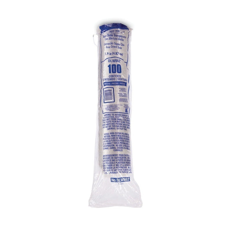 Tapa Dart DLW662 con Domo - Para Vasos 16 oz Largo | Abertura Ancha para Popotes | Paquetes de 25 y 100 Unidades