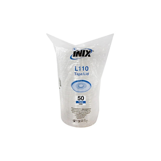 Tapa Plástica Inix L110 Perforada - Pack 50 pz para Vaso Inix 32 oz