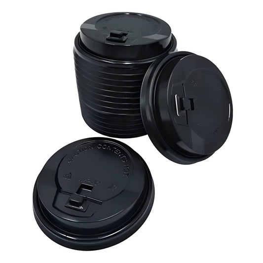 Tapa Negra Viajera para Vaso de Papel 8 oz Inix | Paquete 50 Piezas