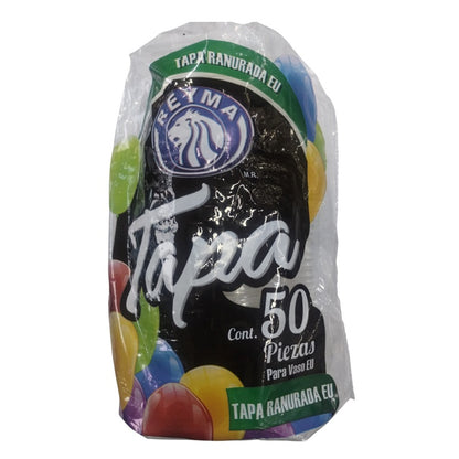 Reyma Tapa Ranurada EU 50 pzas | Tapa para Vaso EU