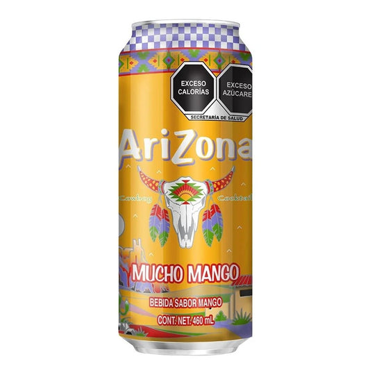 Té Arizona Mucho Mango - Lata 460ml - Sabor Natural de Mango - Bebida Refrescante