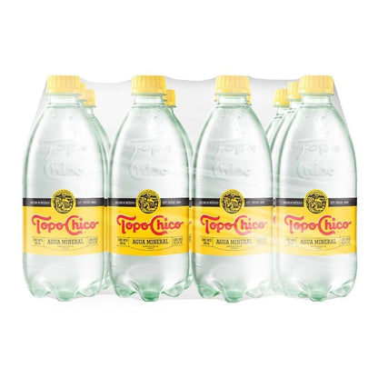 Topo Chico Agua Mineral - Pack x12 Botellas 600ml - Con Gas Natural - Origen Mexicano