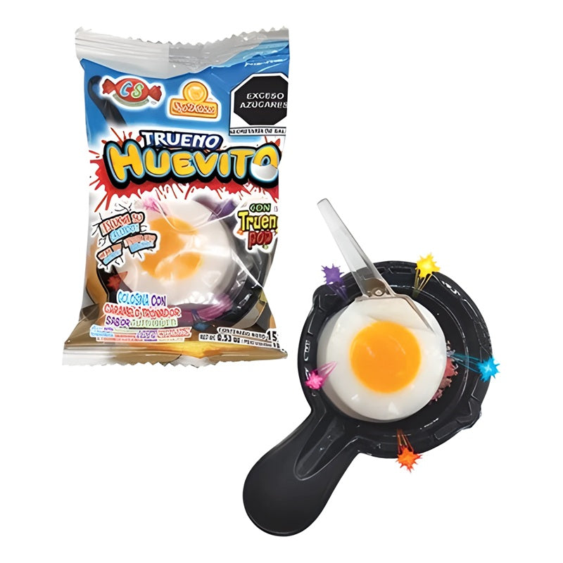 Trueno Huevito Las Delicias 24 pz - Golosina con Caramelo Tronador y Sabores Frutales - Ideal para Piñatas