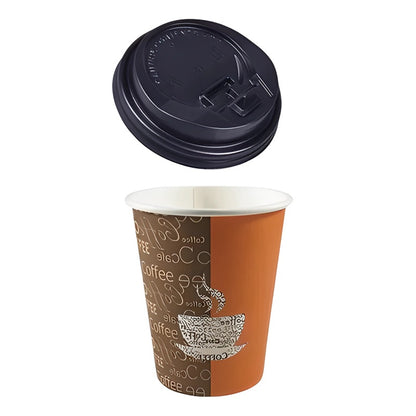 Tapa Negra Viajera para Vaso de Papel 8 oz Inix | Paquete 50 Piezas